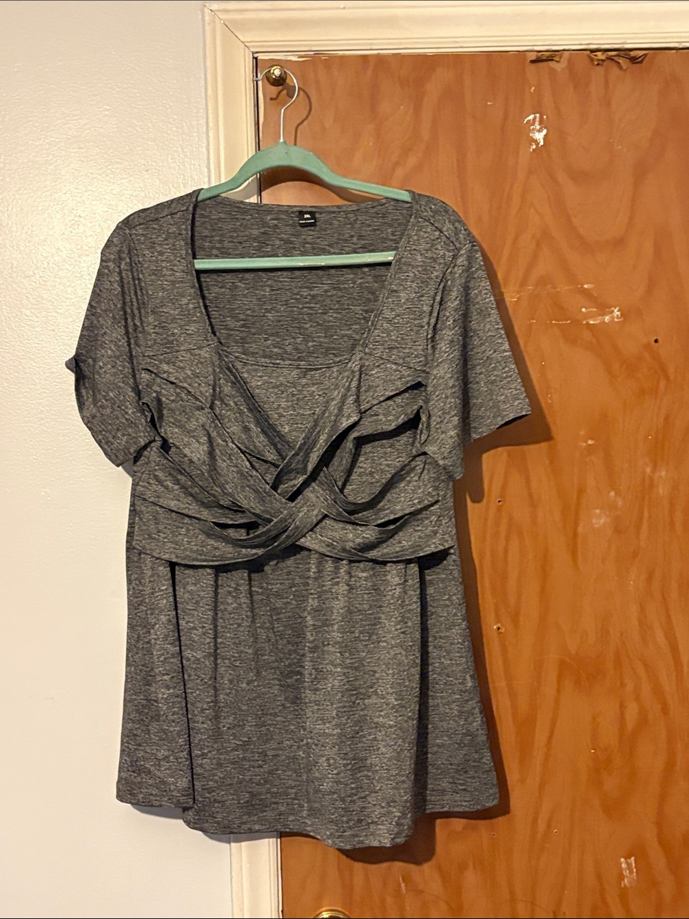 Ambiance Heather Gray Twist-Front Camisole Top